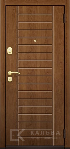 Фото «Входная дверь орех снаружи внутри светлая МДФ меандр №39»