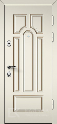 Фото «Металлическая дверь белая с МДФ панелью орех №103»