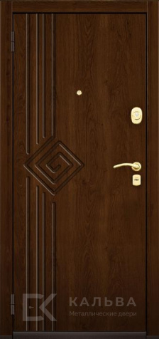 Фото №2 «Стальная дверь белая классика внутри венге геометрия для квартиры №343»