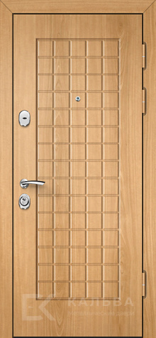 Фото «Входная стальная дверь МДФ светлый дуб и графит квадраты №574»