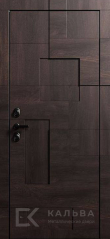 Фото «Входная дверь для квартиры тёмная снаружи светлая МДФ внутри №12»