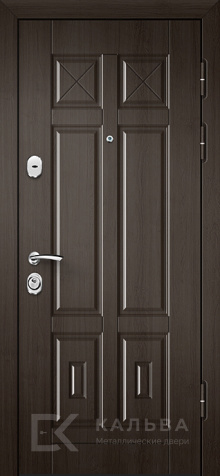 Фото «Стальная дверь графит бетон с рейками МДФ венге для квартиры №13»