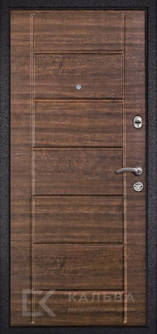 Фото №2 «Входная дверь тёмная порошковая с горизонтальной МДФ накладкой №23»