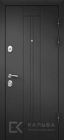 Фото «Стальная дверь графит с геометрией и зеркалом для квартиры №74»