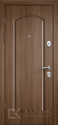 Фото №2 «Металлическая дверь орех двусторонняя МДФ с арочной филёнкой №61»