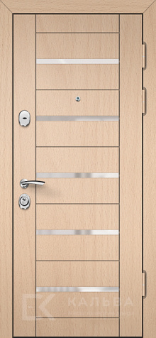 Фото «Металлическая дверь графит с отбойником и светлая панель для квартиры №530»