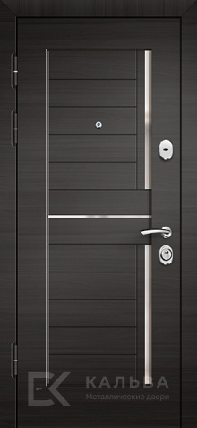 Фото №2 «Железная дверь венге с дубом и вставками стекла для квартиры №22»