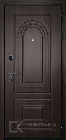 Фото «Металлическая дверь венге с аркой белая классическая панель №30»