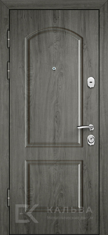 Фото №2 «Металлическая дверь орех с серой арочной панелью МДФ №302»