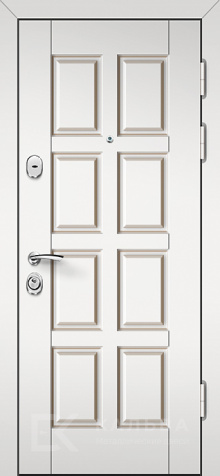 Фото «Стальная дверь белая филёнка и коричневая МДФ арка для квартиры №49»