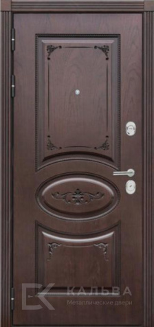 Фото №2 «Железная дверь темная порошковая с МДФ панелью классика №5»