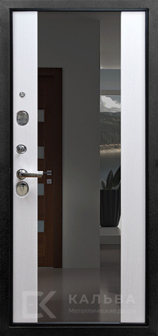 Фото №2 «Входная дверь графит с зеркалом и белой МДФ для квартиры №2»