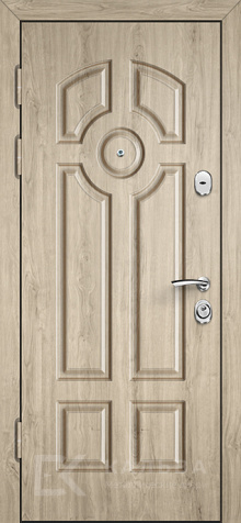 Фото №2 «Железная дверь тёмный муар с МДФ-панелью светлый дуб №93»