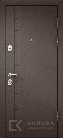 Фото «Металлическая дверь шагрень шоколад и панель махагон №1»