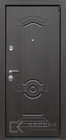 Фото «Металлическая дверь графит с круговым декором внутри бежевый зигзаг №349»