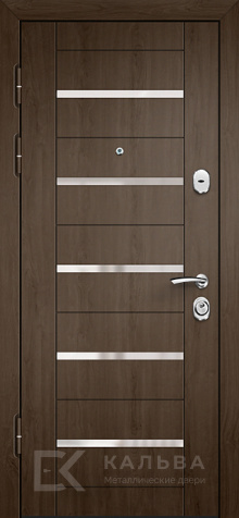 Фото №2 «Металлическая дверь орех с планками внутри светлая диагональ для квартиры №383»