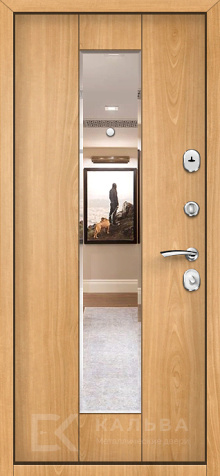 Фото №2 «Входная дверь светлый дуб с узким зеркалом для квартиры №56»