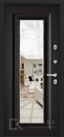 Фото №2 «Стальная дверь орех с внутренней зеркальной панелью графит №62»