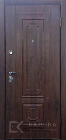 Фото «Железная дверь для квартиры с зеркальной панелью белая и орех №20»