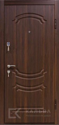 Фото «Стальная дверь венге с арочной фрезеровкой и панелью махагон №3»