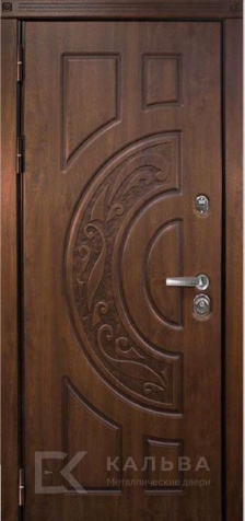 Фото №2 «Металлическая дверь снаружи бетон серый внутри орех с резьбой №25»