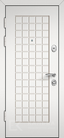 Фото №2 «Металлическая дверь светлый дуб остеклённая внутри белая панель №319»