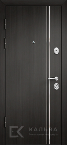 Фото №2 «Входная дверь темная МДФ с радиальным рисунком и вставками №160»