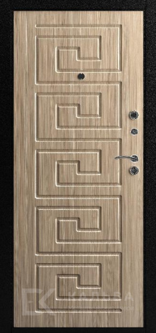 Фото №2 «Входная дверь тёмная с порошковым покрытием МДФ меандр для квартиры №35»