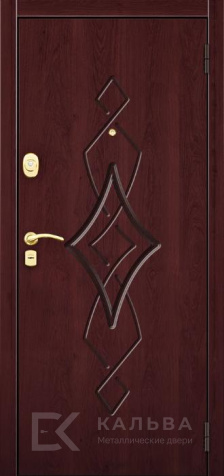 Фото «Входная дверь бордо с кованым узором белая классика внутри №3»