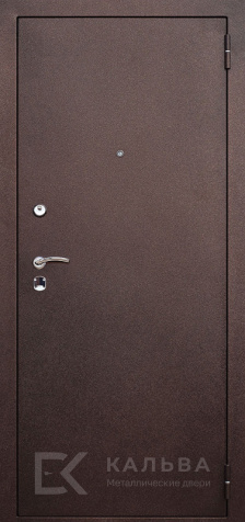 Фото «Входная дверь коричневая шагрень с МДФ дубовой филёнкой для квартиры №39»