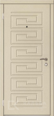 Фото №2 «Стальная дверь графит светлая МДФ с геометрической фрезеровкой для квартиры №166»