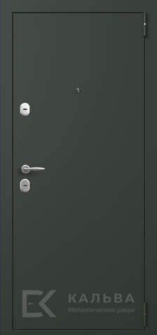 Фото «Стальная дверь темно-зеленая снаружи внутри МДФ классика квадраты №16»