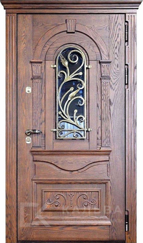 Фото «Металлическая орех классика с арочным стеклом и ковкой №414»