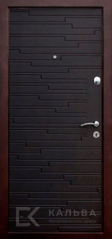 Фото №2 «Железная дверь чёрная геометрия снаружи светлая классика внутри №89»