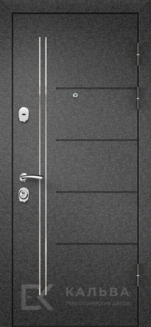 Фото «Стальная дверь графит с вставками внутри светлый дуб №3»