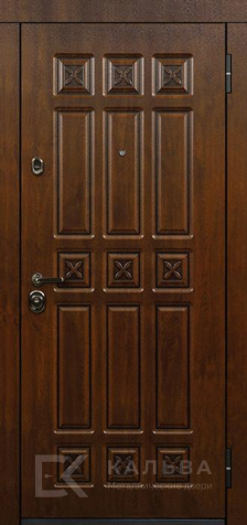 Фото «Стальная дверь с накладкой МДФ орех венге квадратный рисунок №193»