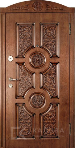 Фото «Входная дверь тёмная резная МДФ-панель с внутренней светлой панелью №418»