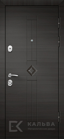 Фото «Стальная дверь графит с ромбом и панелью под дуб №11»