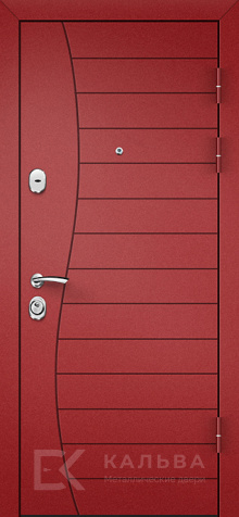 Фото «Входная дверь бордо волна внутри тёмный орех для квартиры №9»