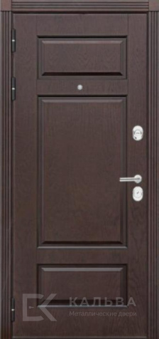 Фото №2 «Железная дверь графит с решётчатой панелью внутри тёмно-коричневая классика №308»