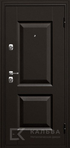 Фото «Входная дверь чёрная с отделкой светлый дуб внутри №563»