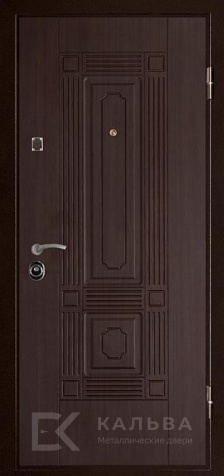 Фото «Стальная дверь венге с классической фрезеровкой и панелью под дерево №9»