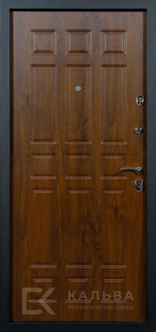 Фото №2 «Стальная дверь снаружи серая порошковая внутри МДФ орех №142»