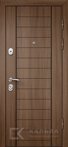 Фото «Стальная дверь тёмная классика и МДФ-панель в полоску №54»