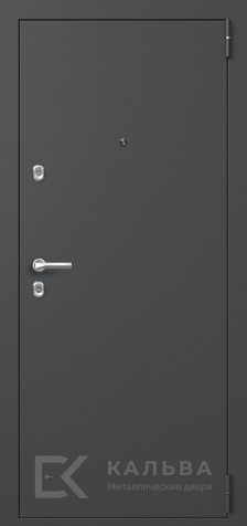 Фото «Входная дверь графит с зеркалом и белой МДФ для квартиры №2»