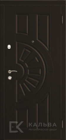 Фото «Входная дверь темная МДФ с радиальным рисунком и вставками №160»