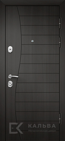 Фото «Металлическая дверь венге волна снаружи внутри светлый дуб арка №368»