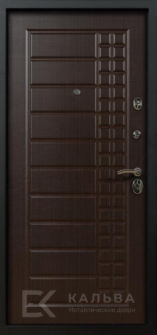 Фото №2 «Стальная дверь белый МДФ внутри шоколадный фасад с квадратной фрезеровкой №178»