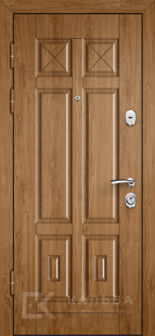 Фото №2 «Стальная дверь для квартиры черная шагрень внутри дуб классика №3»