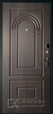 Фото №2 «Входная стальная дверь чёрный дуб с лабиринтом внутри арочная фрезеровка №310»